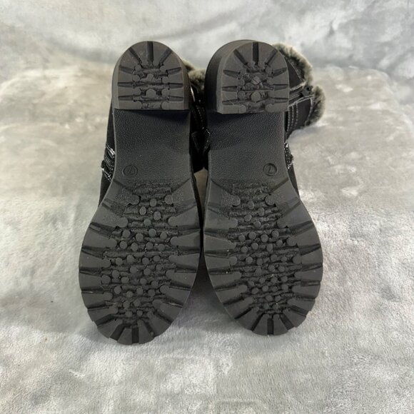 TOTES Women boots 7 Jade Black Waterproof Double Zip Snow Boots Fur Lined - Picture 7 of 16